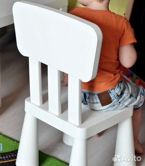 Стул маммут икеа белый