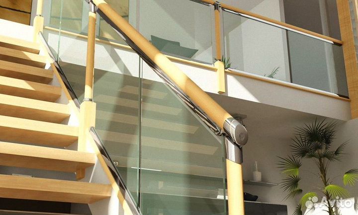 Стеклянные перила для лестниц