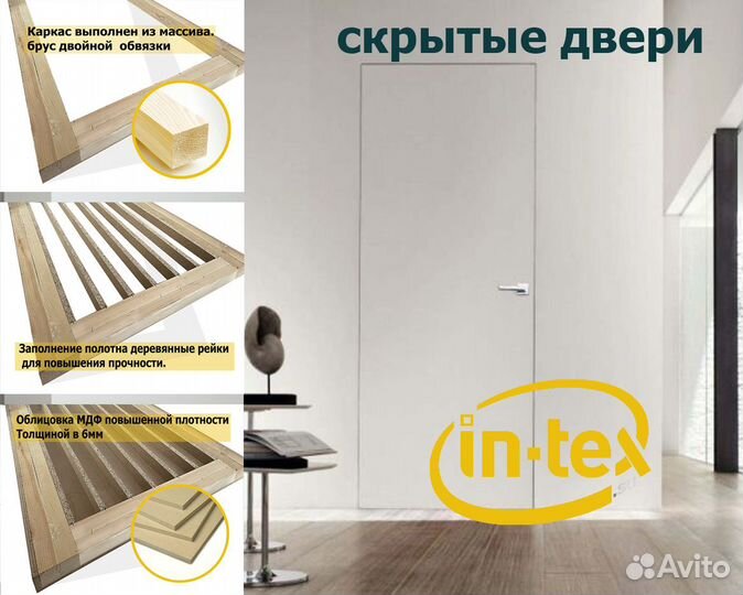 Дверь скрытой установки под покраску