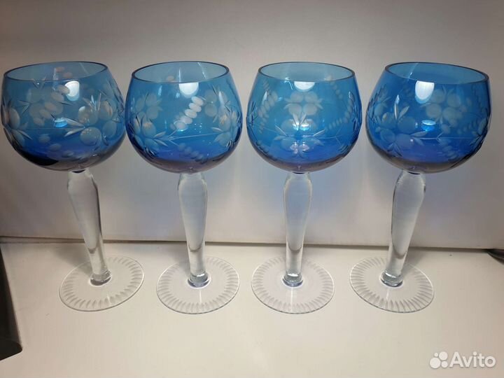 Фужеры. Бокалы. Цветной хрусталь. Германия