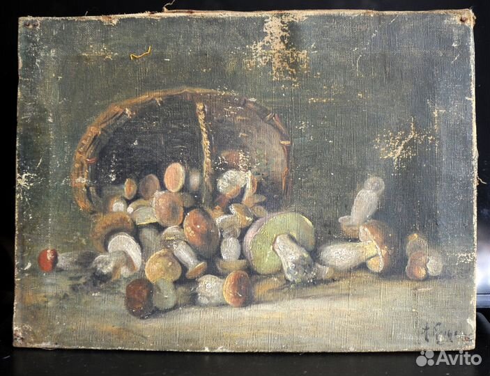 Картина натюрморт грибы до 1917г Горохов