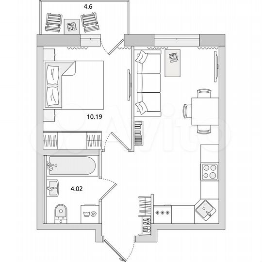 1-к. квартира, 38,2 м², 17/17 эт.