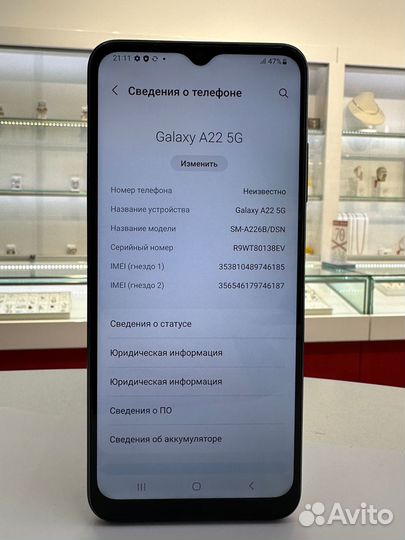 Телефон, Samsung Galaxy A22 5G 64 гб