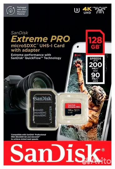 Карта памяти SanDisk Extreme Pro 128GB(sdsqxcd-128