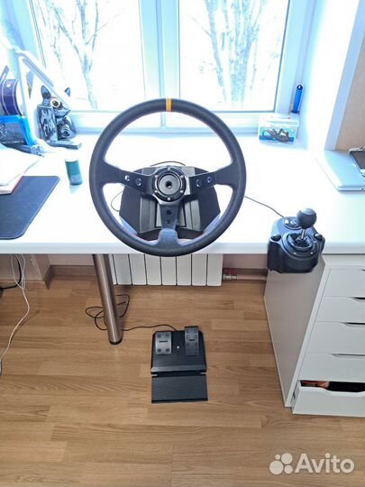 Игровой руль кастом + Logitech шифтер