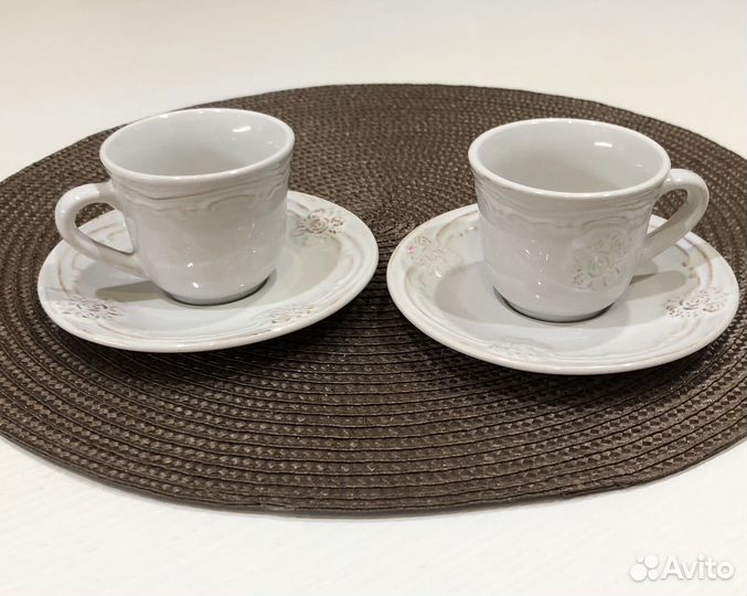 Кофейные чашки с блюдцами 100мл. 2шт