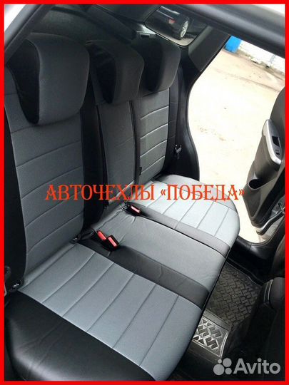 Чехлы Suzuki Vitara из экокожи чёрно-серые Классик