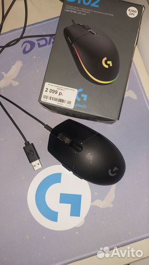 Мышь проводная Logitech G102 lightsync черная