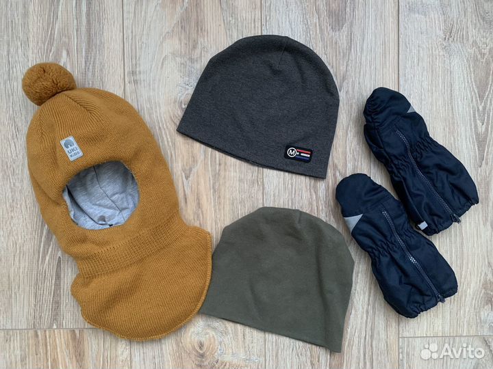 Шапка шлем Uki kids, шапки тонкие, краги Lassie