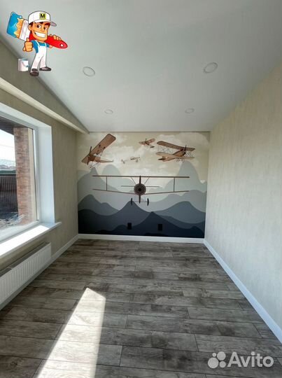 Поклейка обоев, шпаклевка стен