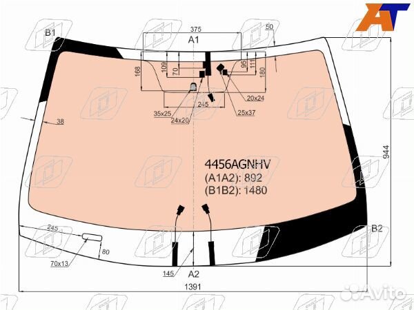 Стекло лобовое KIA RIO X-line