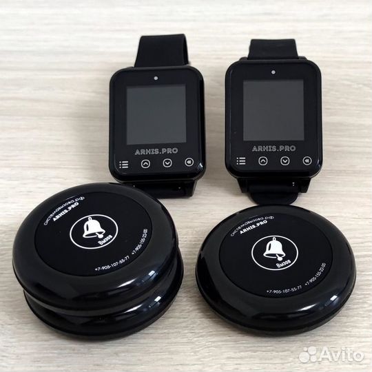 Беспроводные кнопка вызова официанта и часы Элит