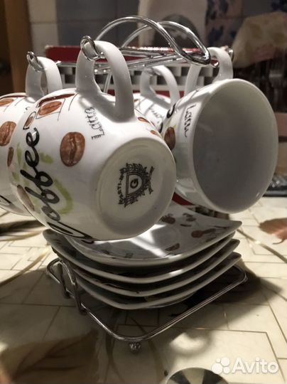 Набор кофейных чашек с блюдцем