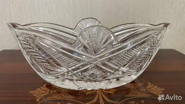 Хрустальная конфетница Лодочка СССР