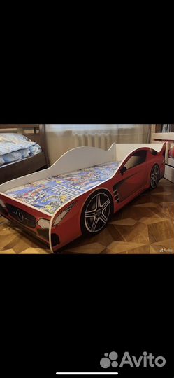 Машинка кровать с матрасом