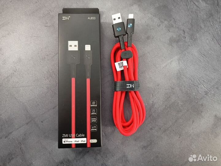 Кабель USB/Lightning ZMI MFi 150см 18W PD (Red)