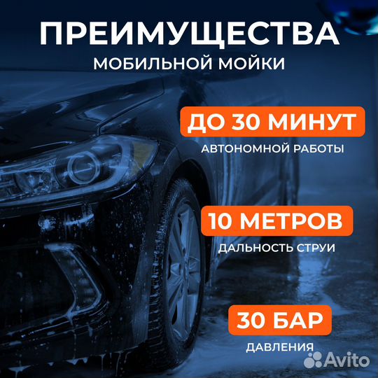 Автомойка аккумуляторная baobioki, мини мойка высо