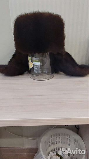 Норковая шапка мужская бу