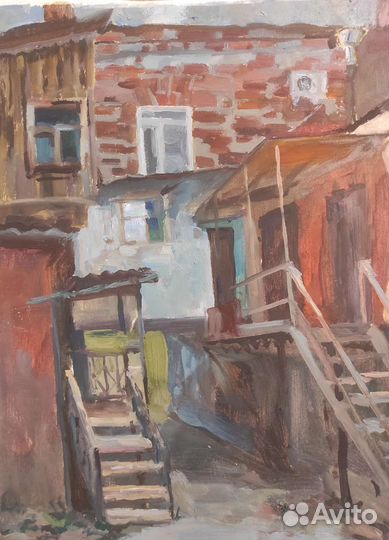 Городской пейзаж, масло