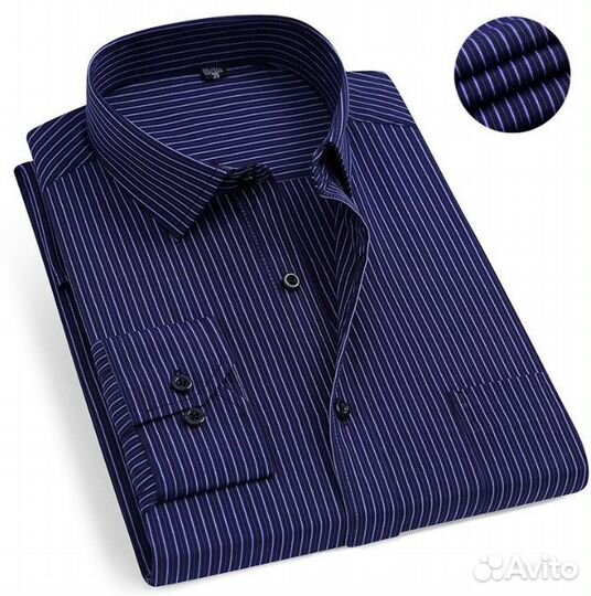 Рубашка мужская классическая с длинным рукавом,бол