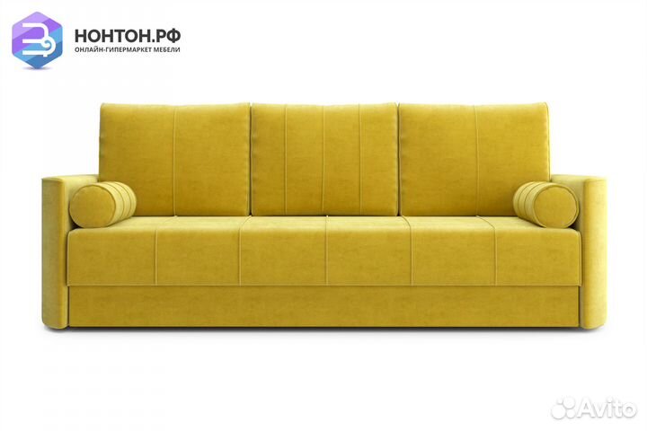 Диван еврокнижка Колибри 3-х местный горчичный