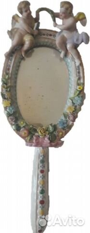 Антикварное зеркальцо 1850-1900 Sitzendorf Зицендо