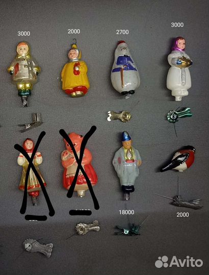 Елочные игрушки СССР на прищепках