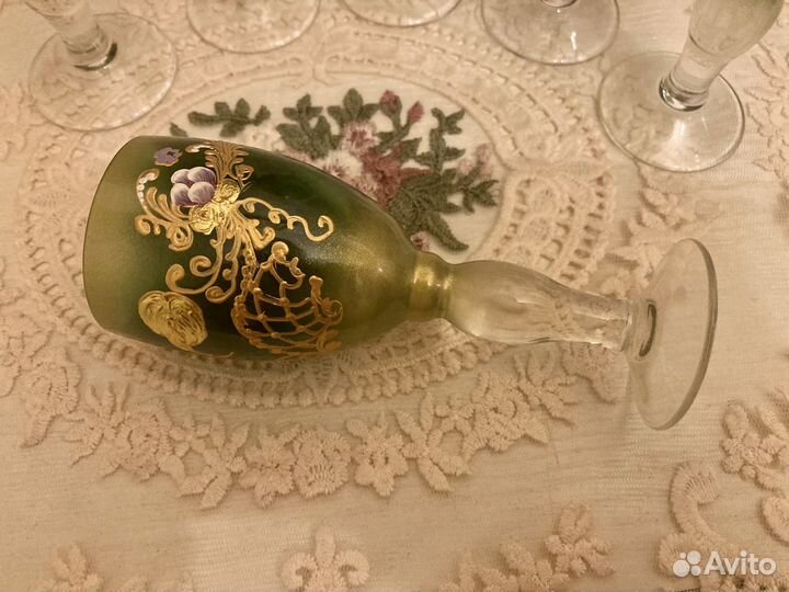 Богемские винтажные хрустальные рюмки