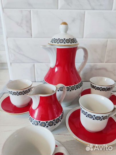 Кофейный сервиз фарфоровый, гдр, 1960-70 годов