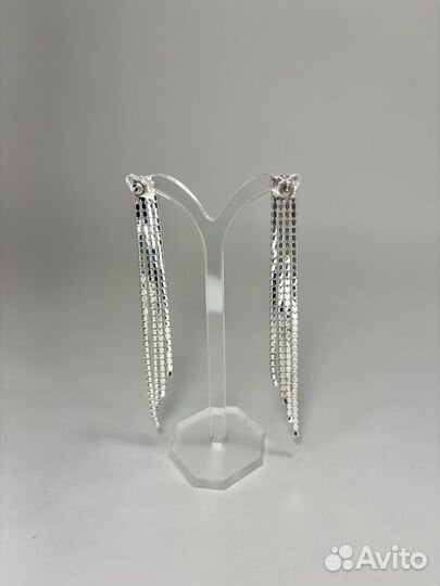 Серьги со стразами длинные