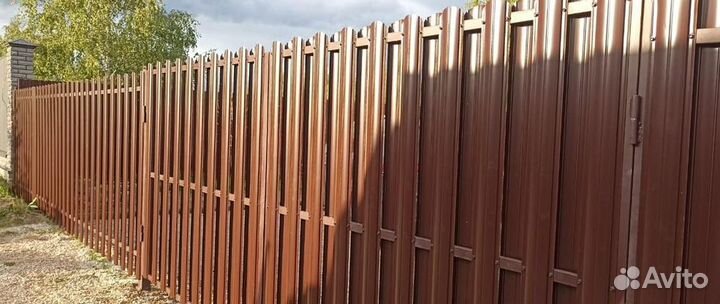 Забор из евроштакетника,ворота, калитки под ключ