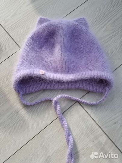 Шапка детская с ушками на весну