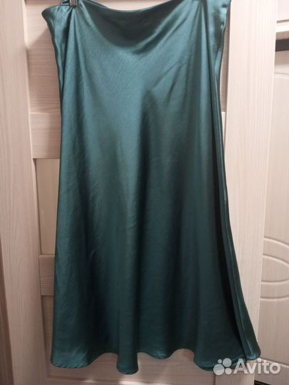 Атласная юбка миди 58-60