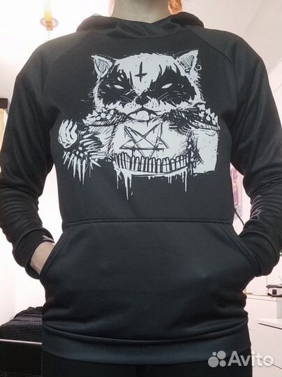 Худи рок black metal cat