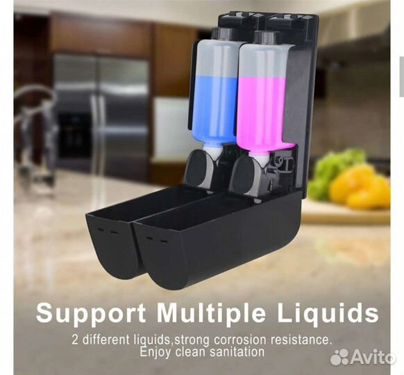 Настенный дозатор для жидкого мыла и шампуня