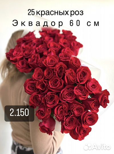 Букет 25 роз. Роза Эквадор оптом