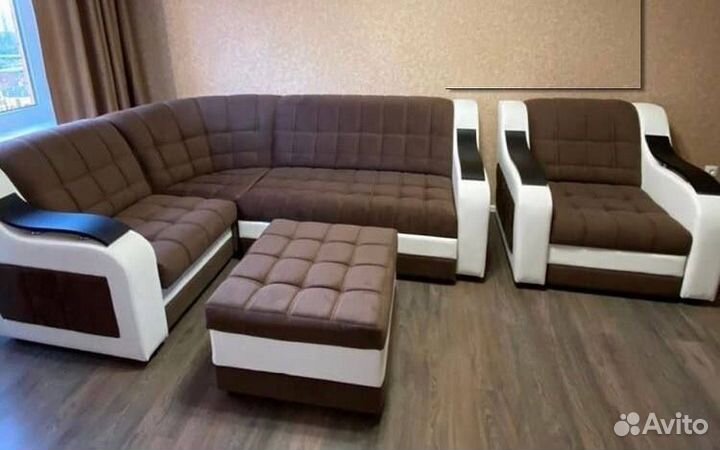 Комплект угловой Оскар / диван, кресло, пуф