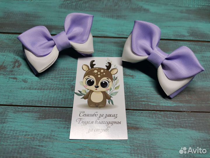 Милые бантики с ушками ручной работы