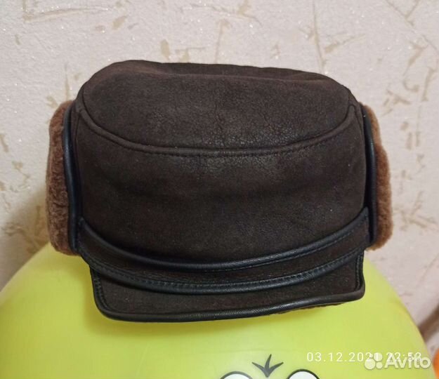 Шапка Кепка из натур. замши и меха. Зима