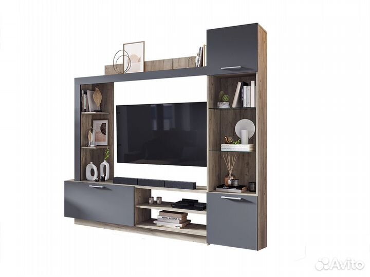 Гостиная (2,1м) Онтарио мдф Сноу/крафт Белый