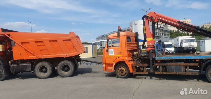 Грузовой эвакуатор буксировка на жесткой сцепке