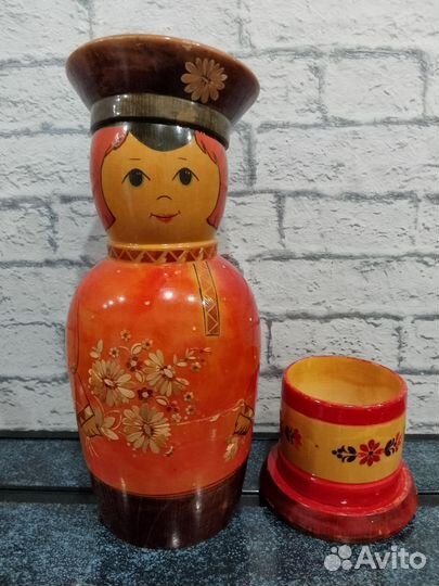 Матрешка-штоф СССР. Высота 32 см