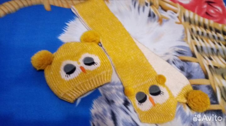 Комплект шарф и шапка на весну и осень