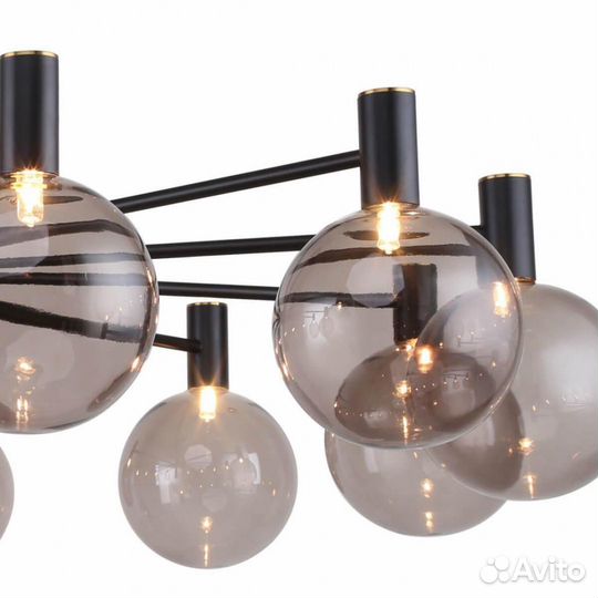 Люстра металл и стекло в спальню современная