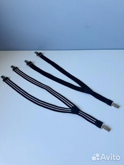 Подтяжки для мальчика черные полосатые черно белые