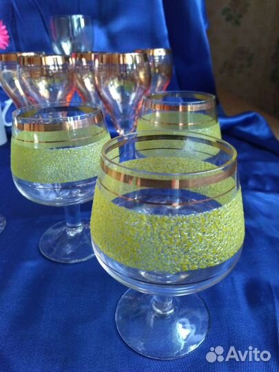 Винтажные бокалы СССР. Цветное стекло