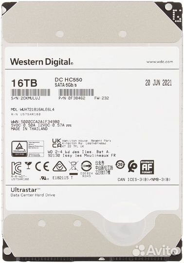 Жесткий Диск Western Digital 0F38462 16TB SATA HDD