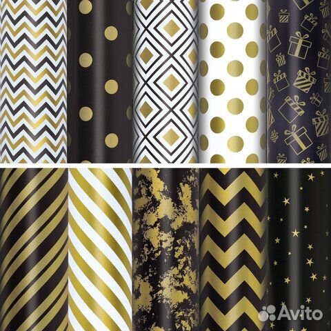 Бумага упаковочная 70х100 см, 60 дизайнов