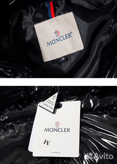 Глянцевый пуховик Moncler (черн.)