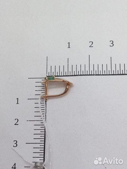 Серьги с природным камнем Золото